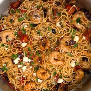 garlic black pepper shrimp pasta